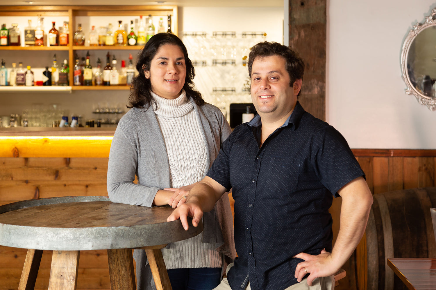 Wassim Saliba and his wife Marcia in the bar area of La Maison.