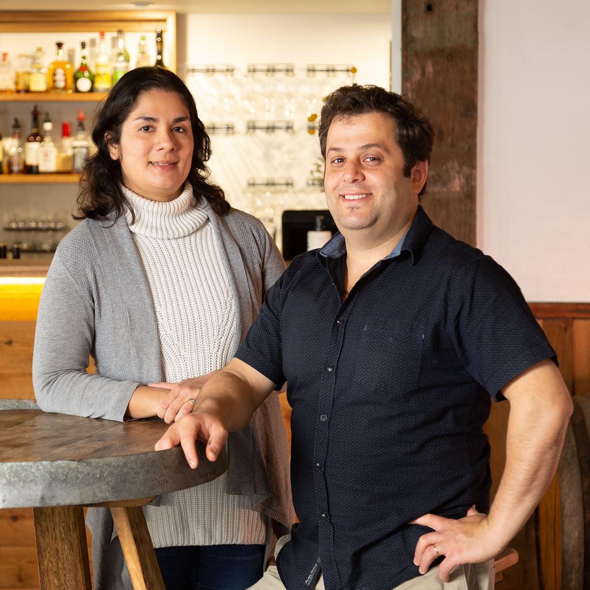 Wassim Saliba and his wife Marcia in the bar area of La Maison.